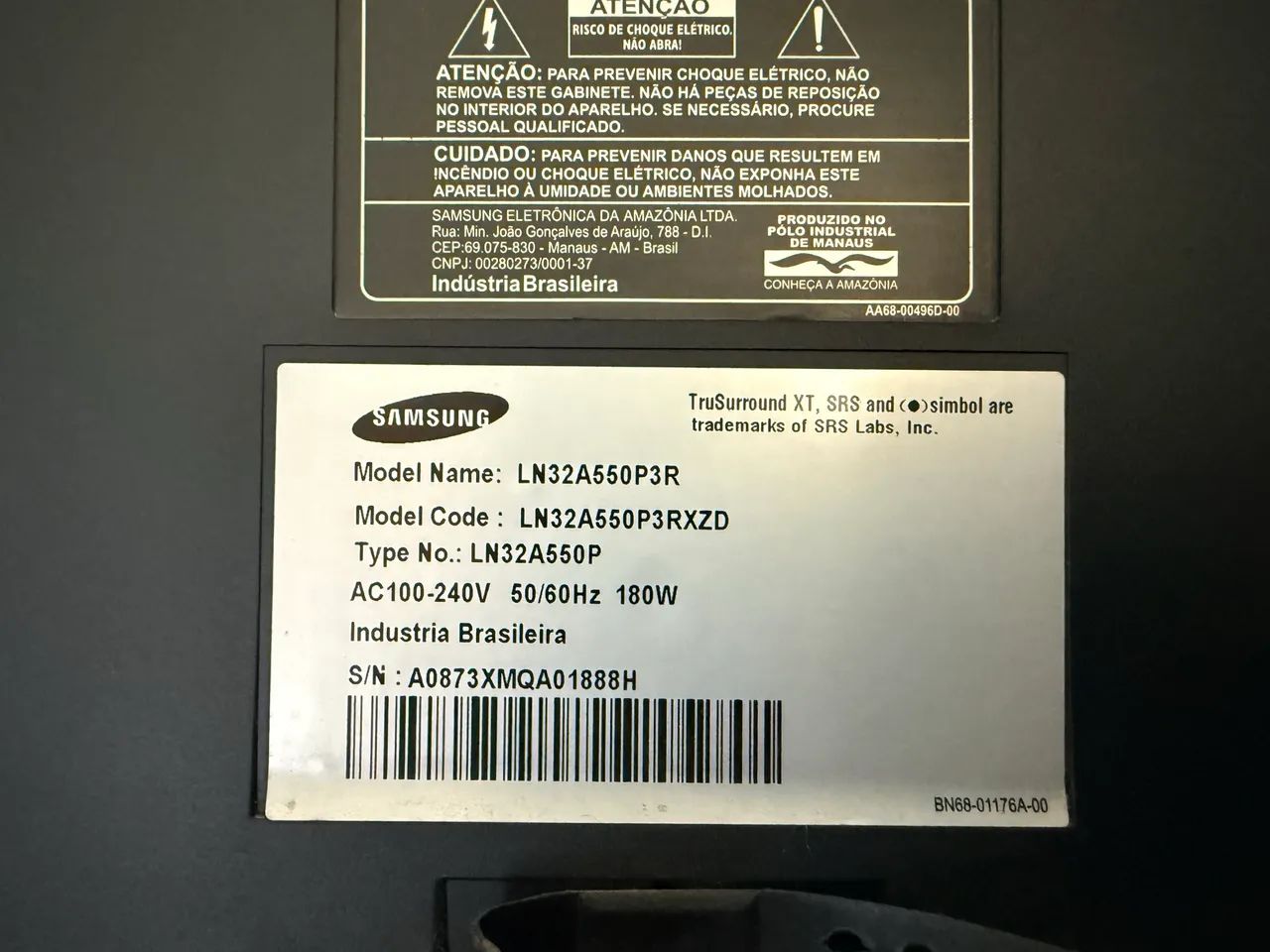 TV Samsung 32? LCD Full HD - com defeito + controle - Foto 4