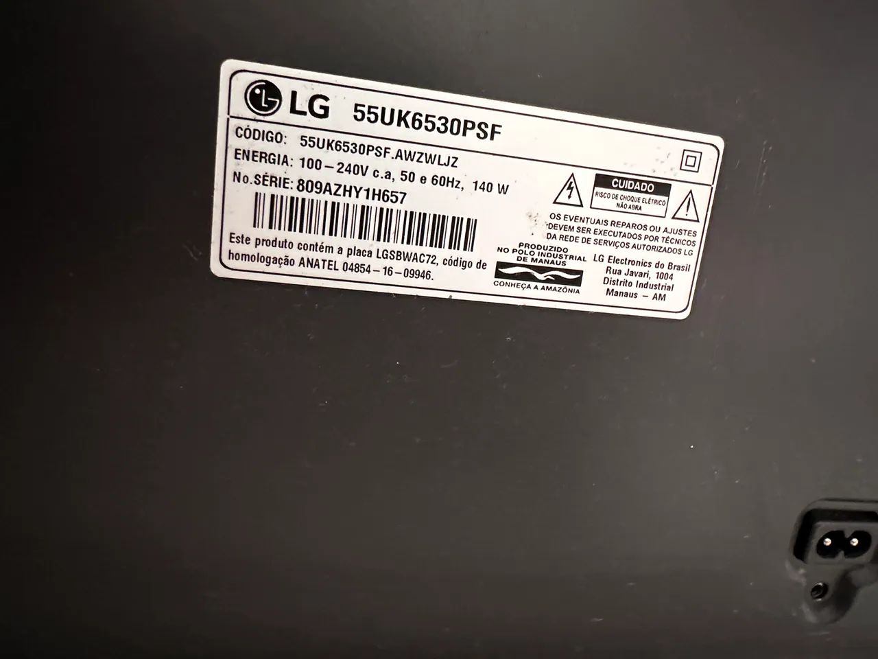 TV LG 55" 4K  Para Retirada de Peças - Foto 2