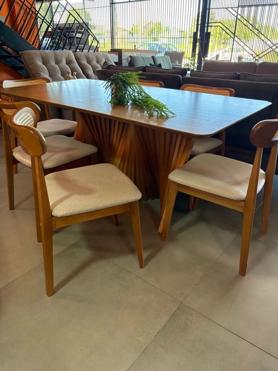 MESA TAMPO RETANGULAR 1,80 x 90 c/ 6 CADEIRAS - Foto 4