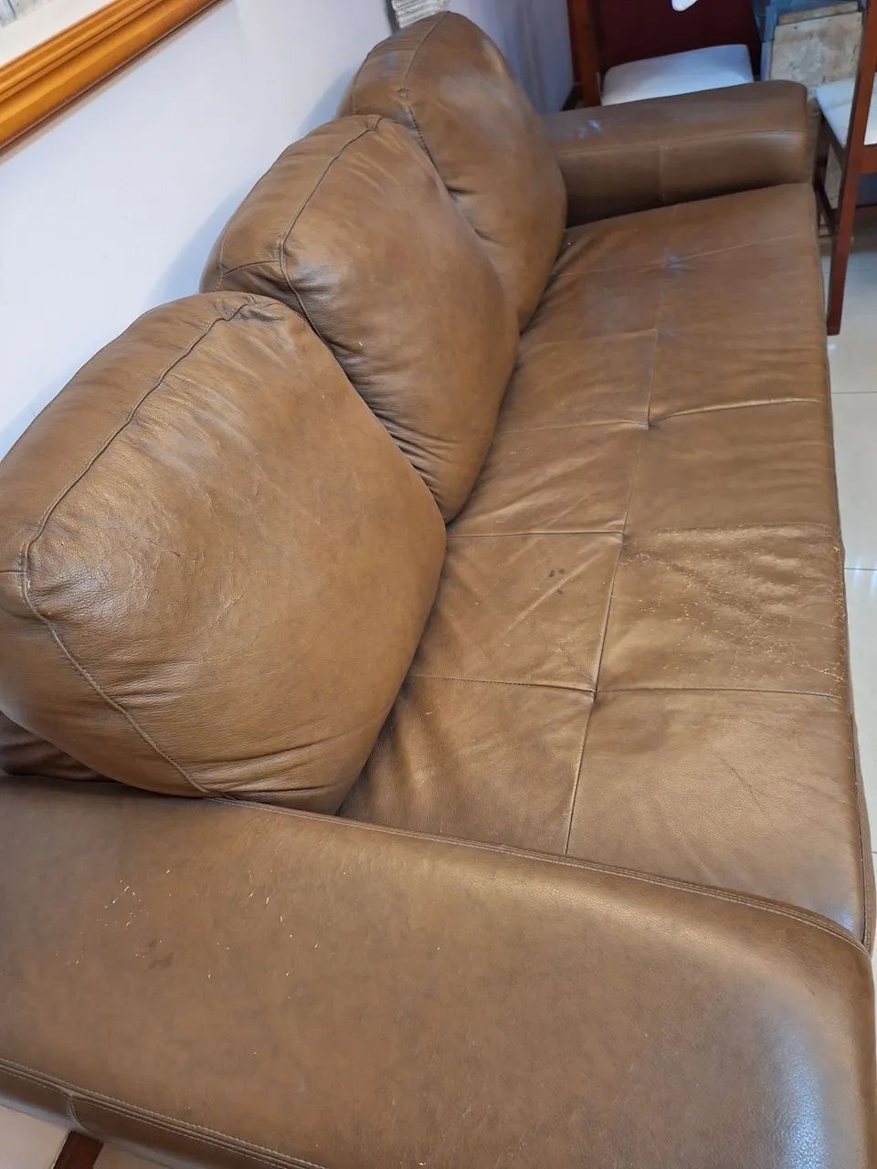 Conjunto sofá em couro  - Foto 4