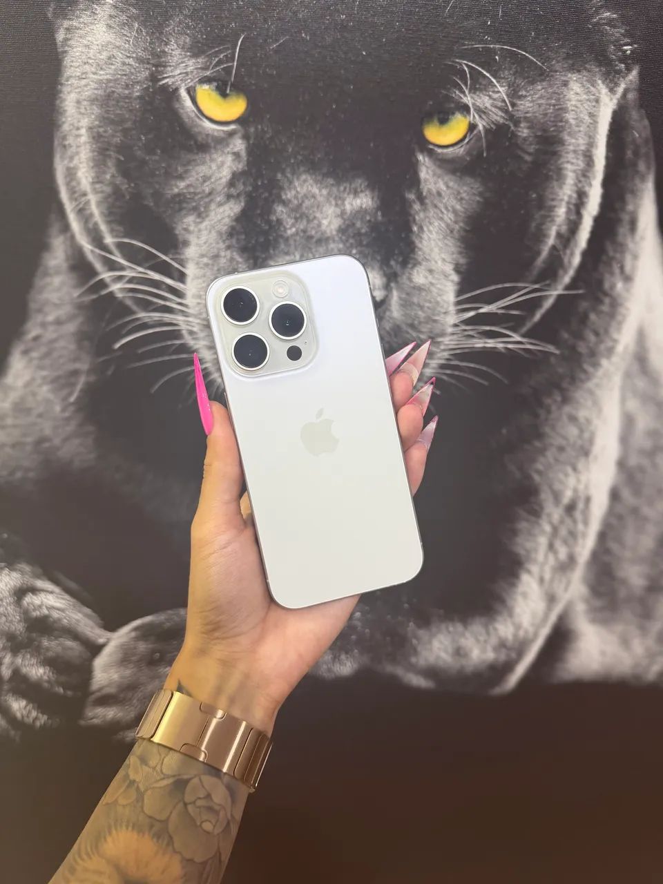 iPhone 15 Pro Titânio Branco IMPECÁVEL  - Foto 3