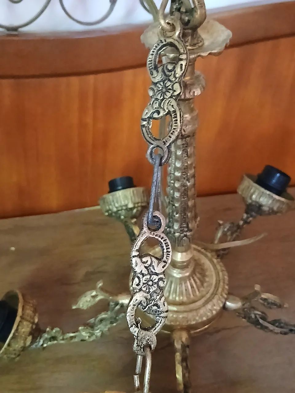 Lustres 5 braços bronze antigo  !! - Foto 4