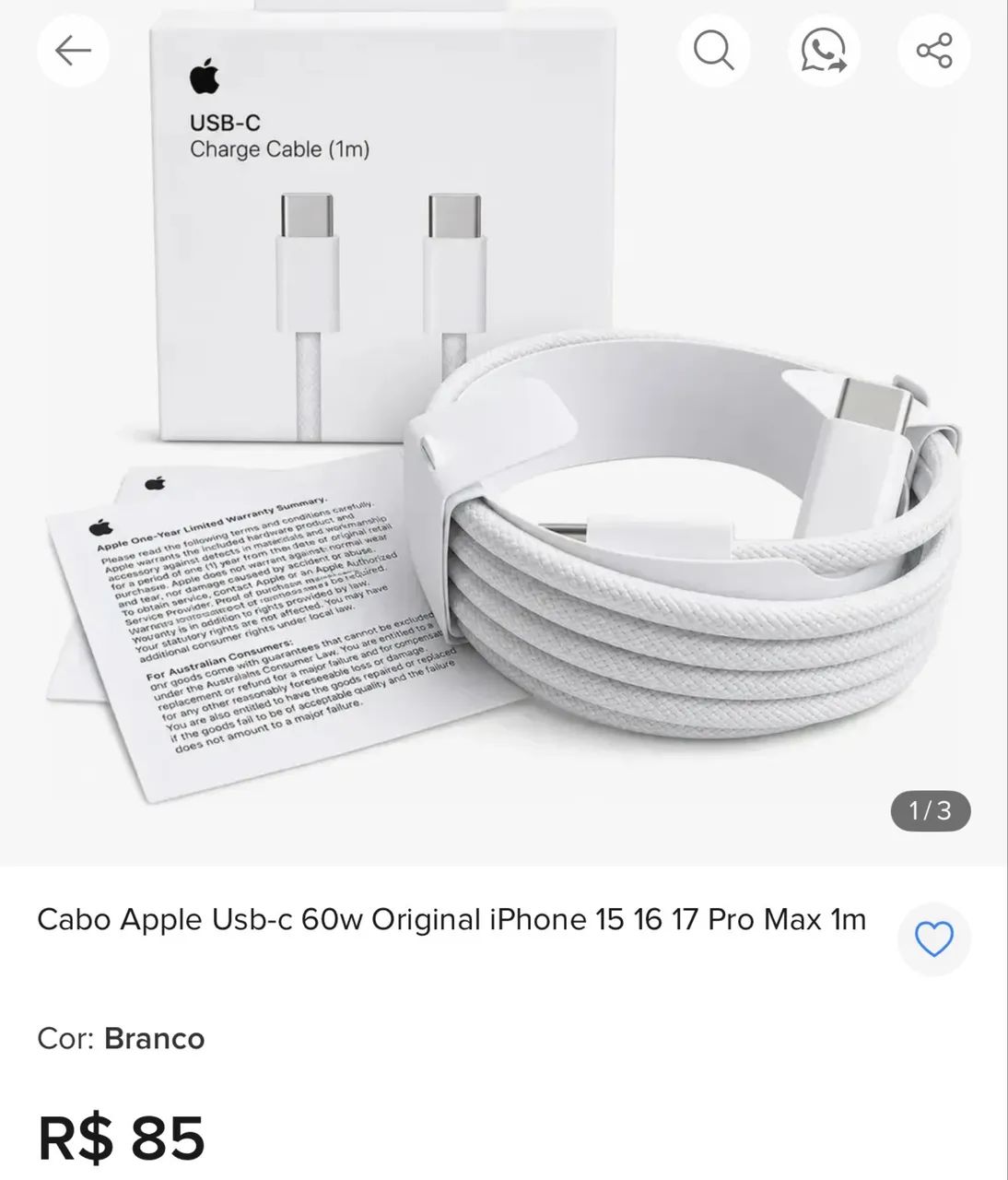 Carregador modelo apple  lacrado  - Foto 4