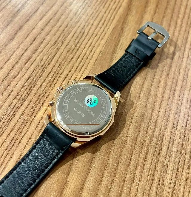Relógio Masculino Va Va Von Com Pulseira De Couro Elegante - Foto 3