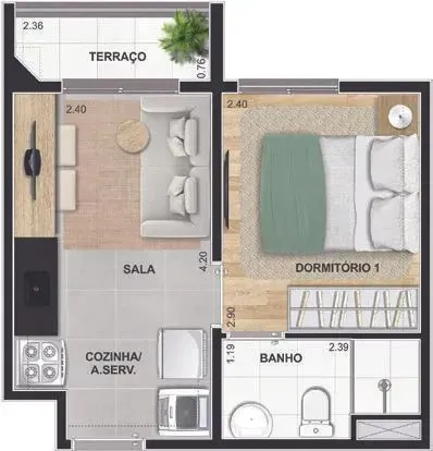 PLANTA 25m²