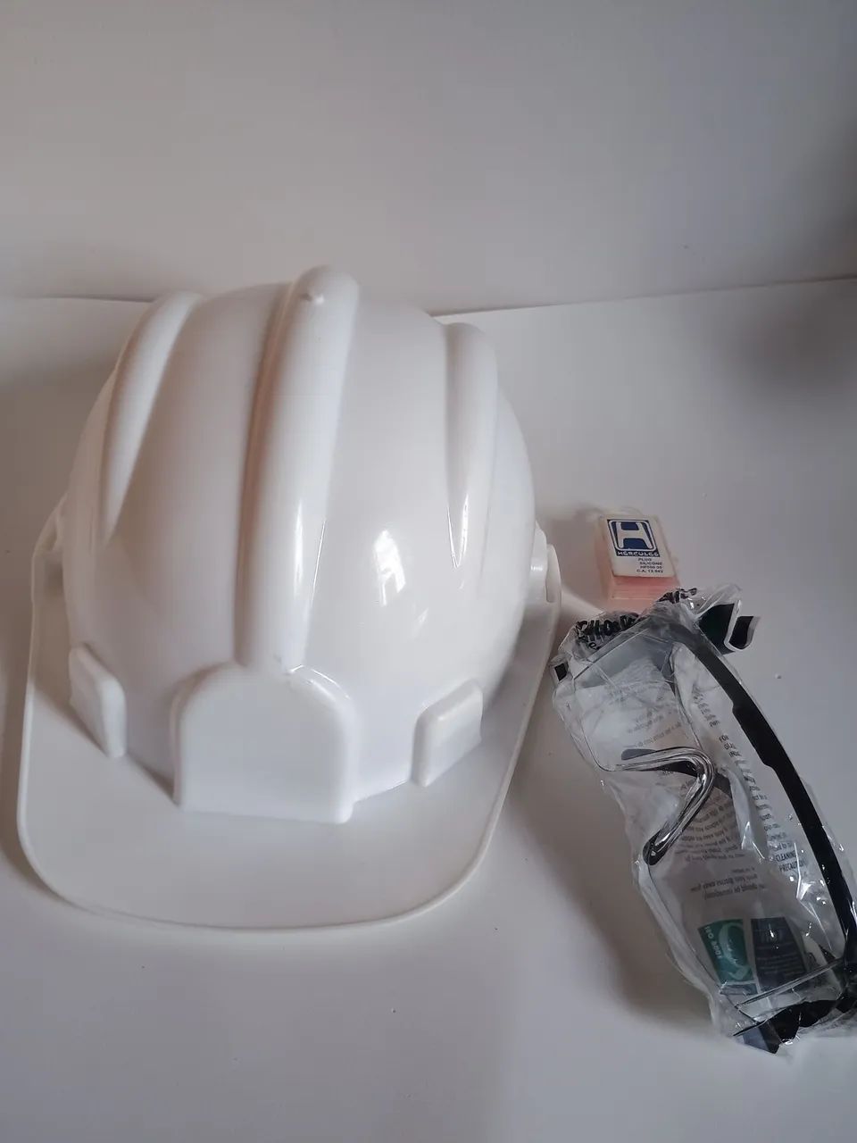Capacete segurança branco + Óculos  - Foto 3