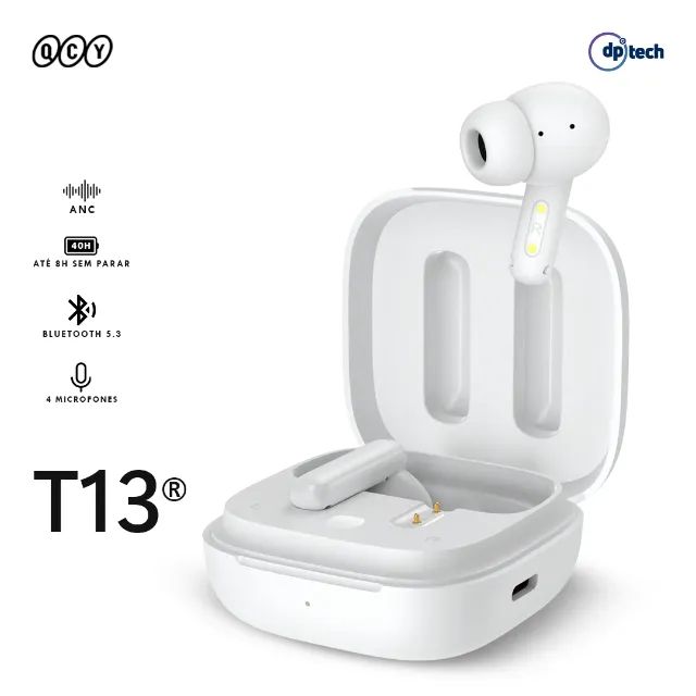 Fone Bluetooth QCY T13 ANC Branco | Bluetooth 5.3 | 4 Microfones -Entrega Grátis- - Foto 2