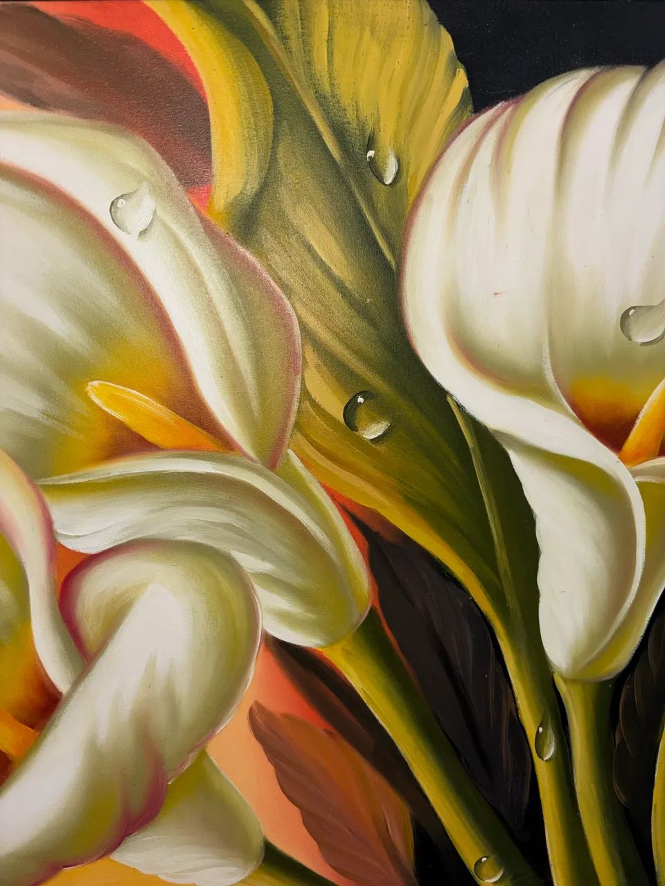 Quadro de flores Copo-de-Leite, pintura artística