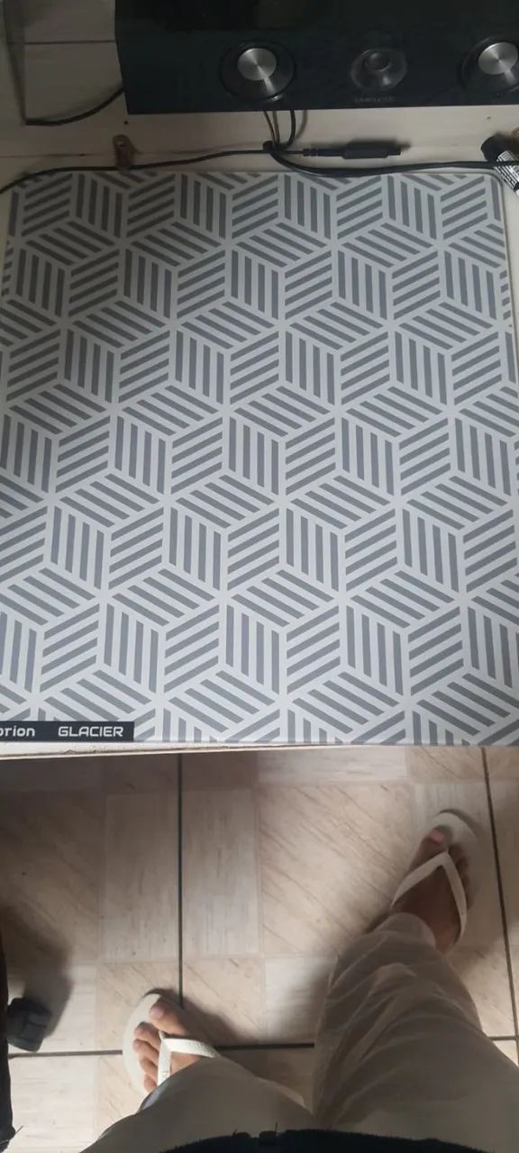 Mouse PAD gamer de vidro, titorion glacier 45x45 hexagono