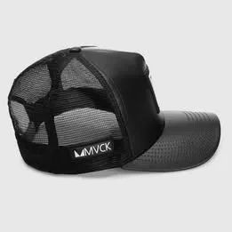 Boné Madrid Trucker Couro Preto MVCK - Foto 3