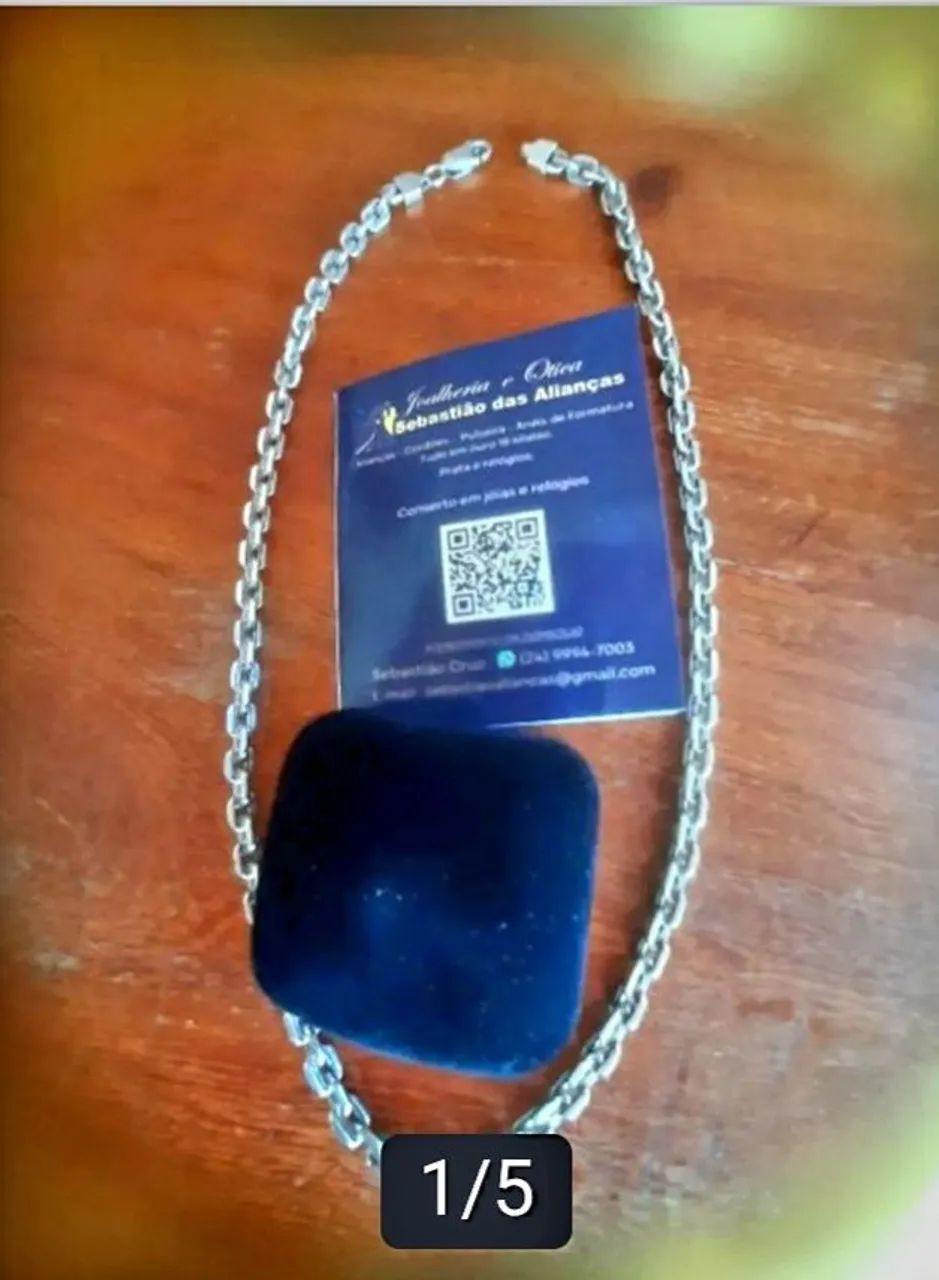 CORDÃO PRATA 950K MACIÇO COM CERTIFICADO DE GARANTIA 