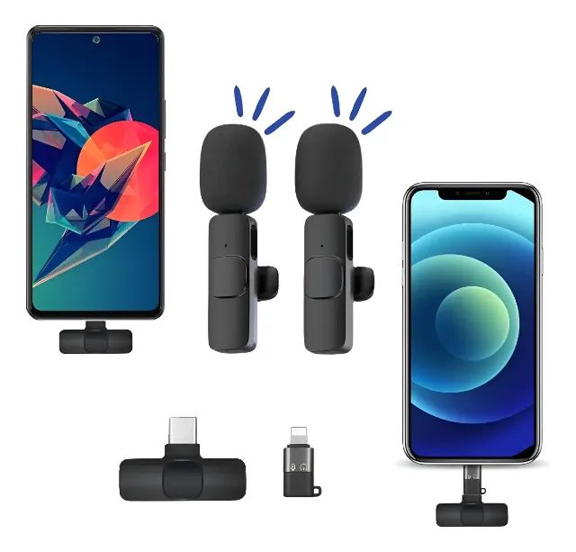 Kit Microfone Lapela Duplo Adaptador iPhone E Android 2 Em 1 - Foto 2