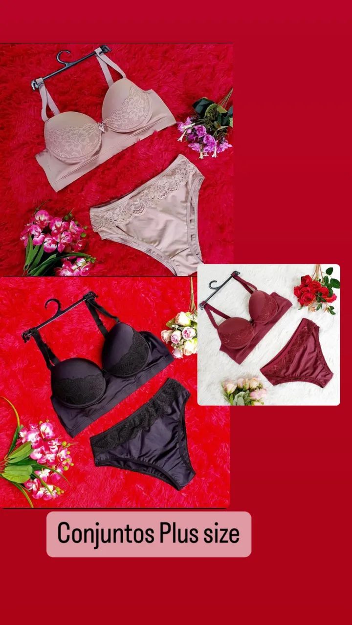 Conjuntos lingerie Plus size com bojo - Foto 2
