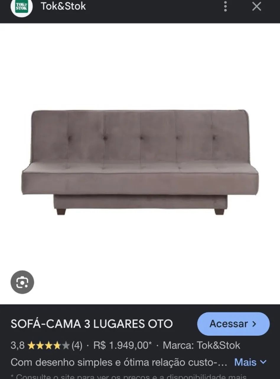 Sofá cama da Tok Stok 3 lugares - Foto 5