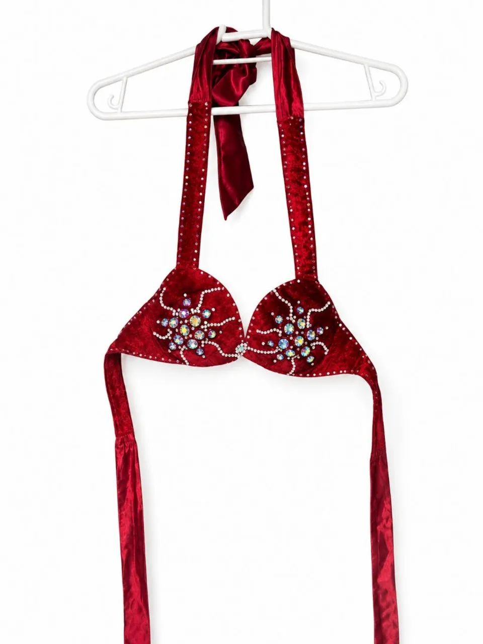 Roupa Completa de Dança do Ventre - Vermelha com Pedrarias - Foto 3