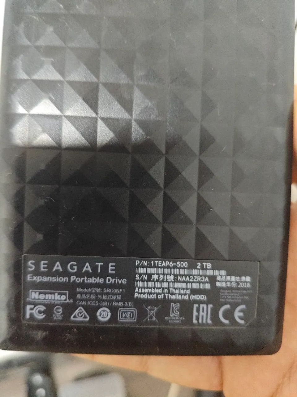 HD 2 TB com defeito 