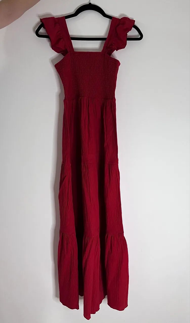 Vestido Vermelho Longo Fluido - Foto 3