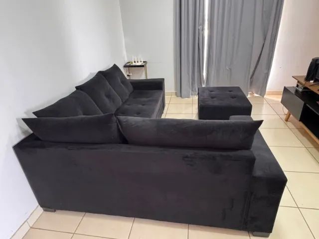 SOFÁ 4 LUGARES EM ÓTIMO ESTADO COM PUFF!  - Foto 5