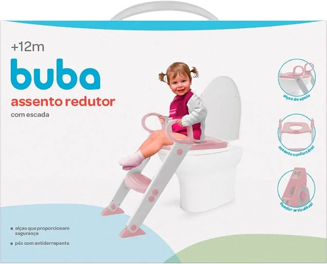Buba Assento Redutor com Escada, Rosa, 58.5 x 39 x 40.5 cm - Foto 3