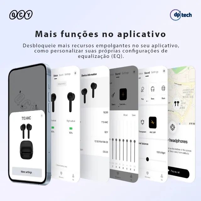 Fone Bluetooth QCY T13 ANC Branco | Bluetooth 5.3 | 4 Microfones -Entrega Grátis- - Foto 5