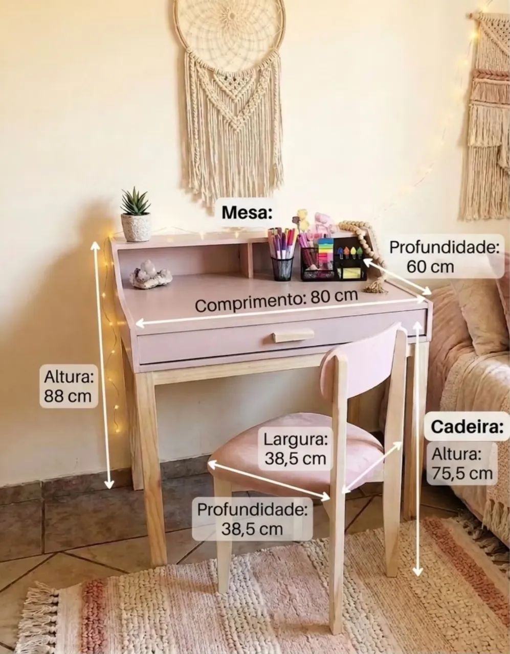Mesa escrivaninha 100% MDF CLEAN - Foto 3