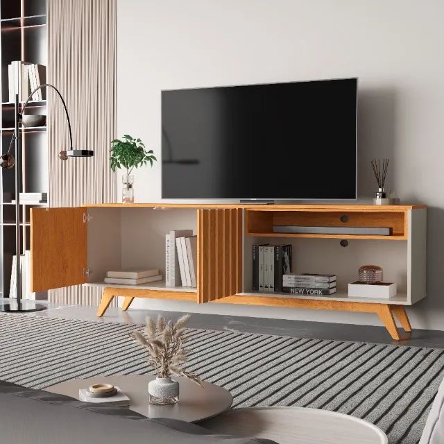 Rack Ripado Retrô 1.60m para TV até 65'' polegadas! Frete e montagem grátis. - Foto 5