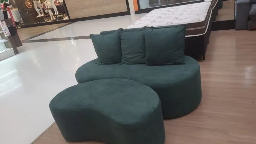 SOFÁ ORGÂNICO BOUCLE VERDE (MOSTRUÁRIO, PREÇO DO SOFÁ) - Foto 2