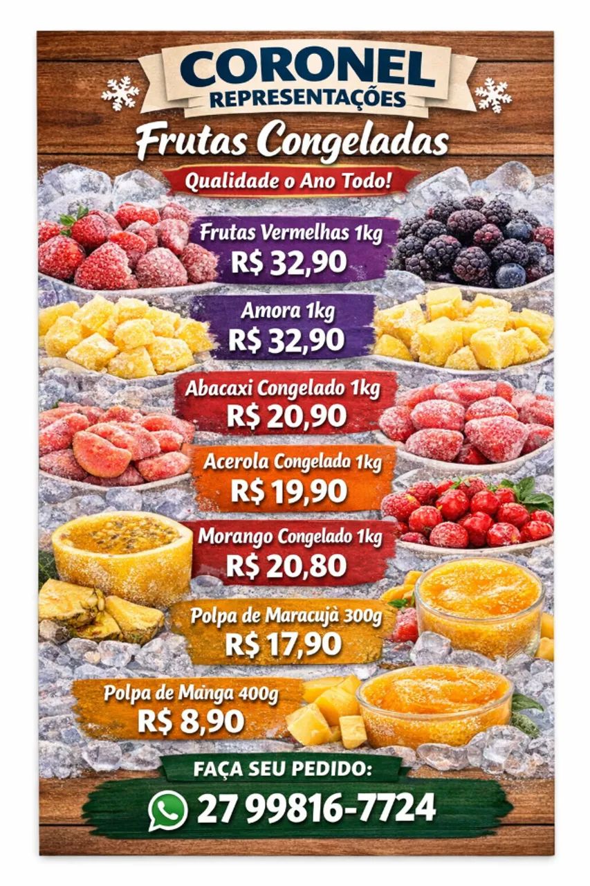 FRUTAS CONGELADAS A PRONTA ENTREGA