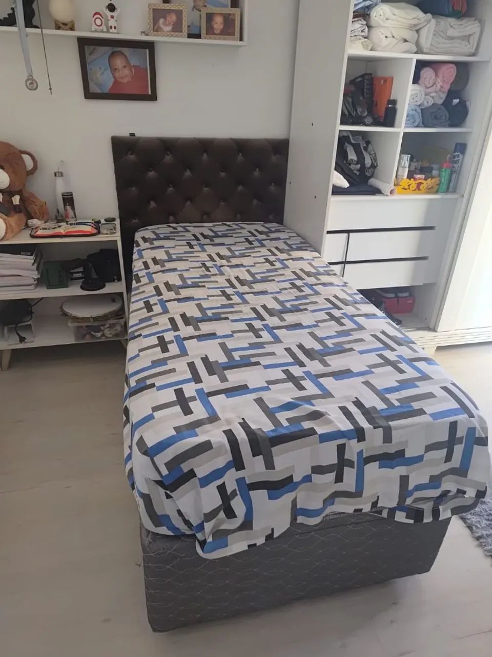 Cama box BAÚ + colchão molas ensacadas semi nova
