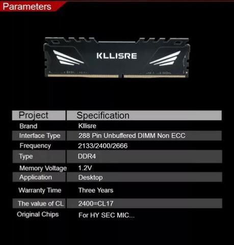 Memória ddr4 Kllsre 8GB/4GB Original - Foto 6
