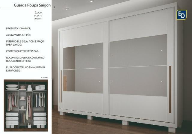 Guarda roupa saigon 100%mdf - mega promoçao - montagem gratis