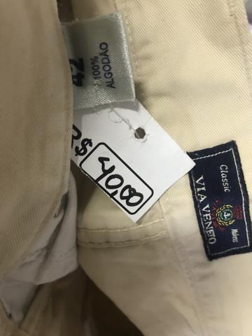 Calça sarja via Vêneto, masculina, tamanho 44, elegante - Foto 3