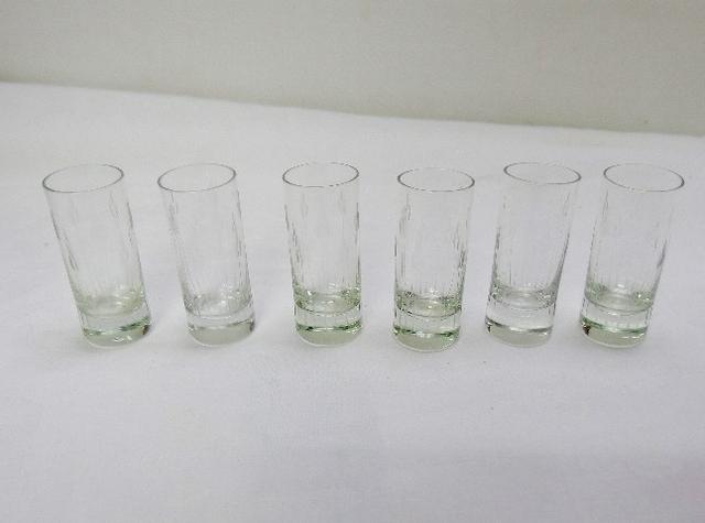 6 copos de shot de cristal anos 60