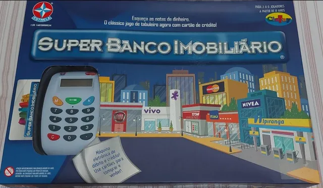 SUPER BANCO IMOBILIARIO TABULEIRO C/ MAQUINA CARTÃO FAMILIA