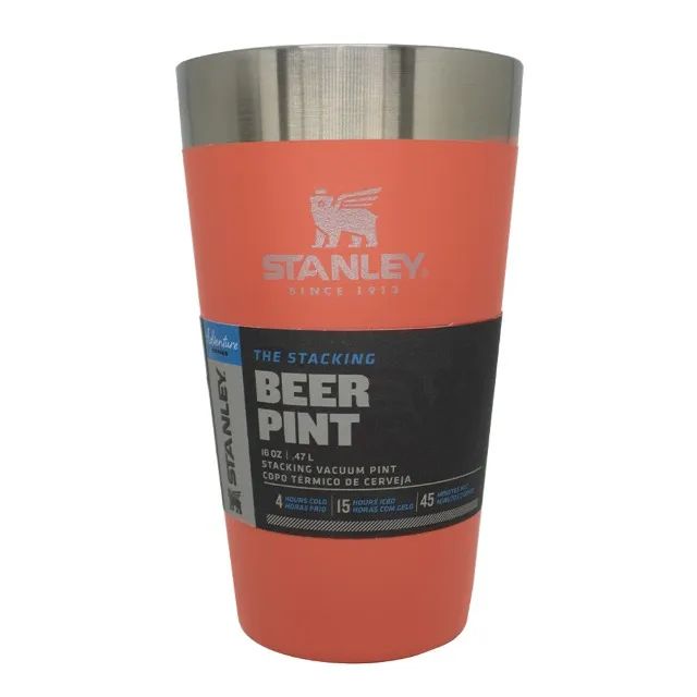 Copo Térmico de Cerveja sem Tampa Guava Salmão 473ml Stanley - Foto 3