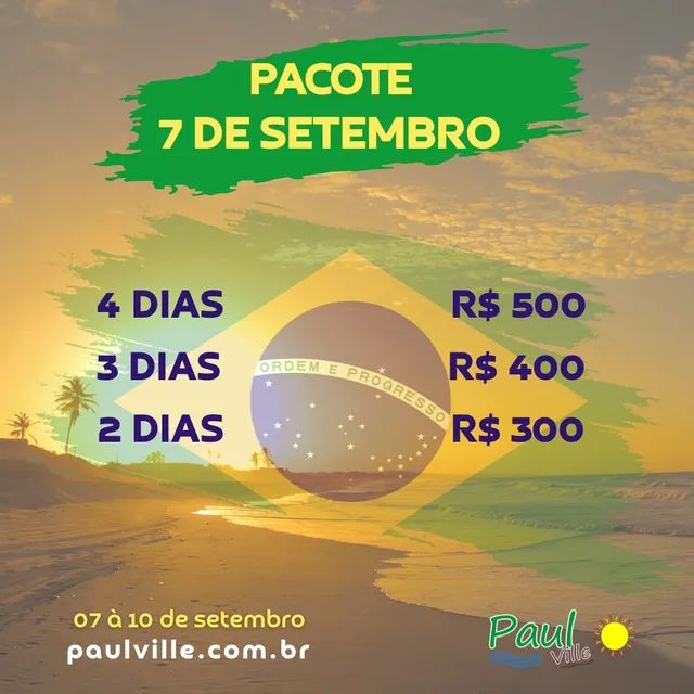 Pacotão feriado 7 de setembro 