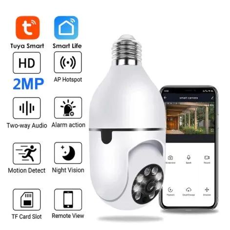 Câmera iP Wifi 2.4 sem fio visão noturna microfone auto falante acesso remoto aplicativo - Foto 3