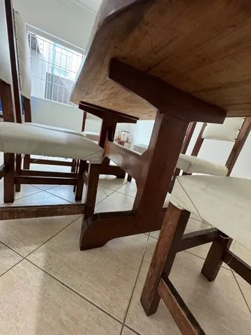 Mesa com 6 Cadeiras de Madeira Maciça Super Nova - Foto 5