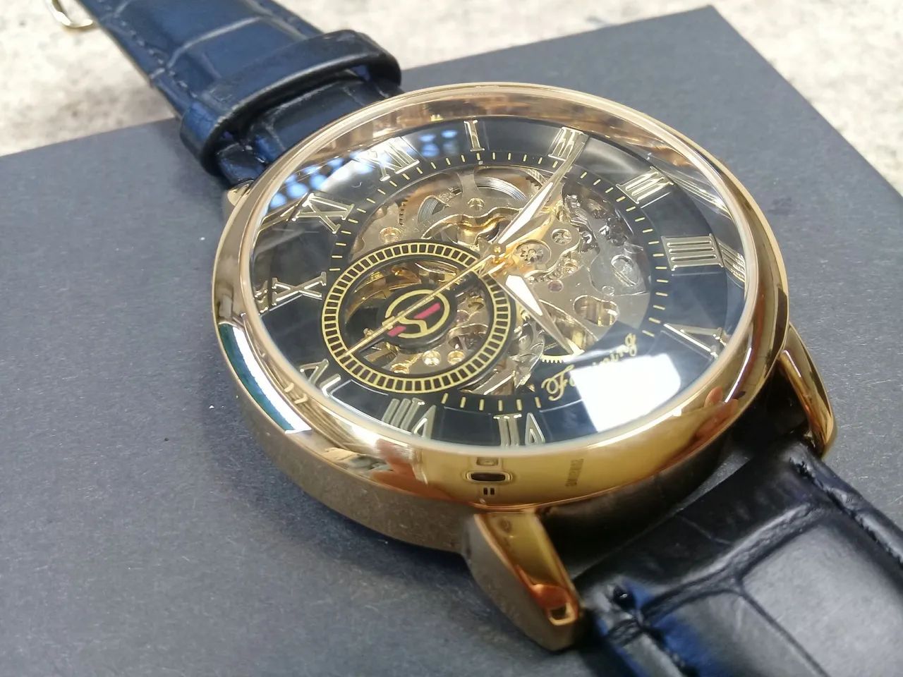 Relógio Masculino Automático Skeleton Forsining  - Foto 3