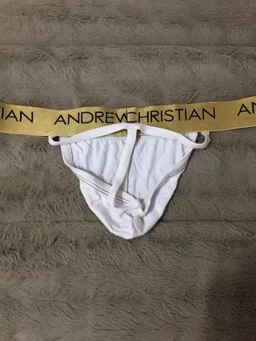 Cueca Jockstrap masculina Andrew Christian importada original branca tamanho g - Foto 2