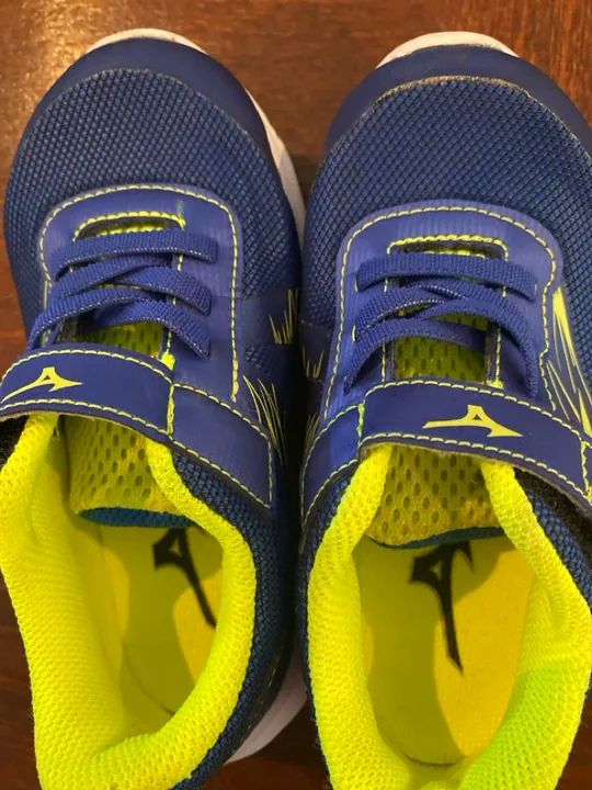 Tênis Infantil Mizuno - Azul e Amarelo - Foto 3