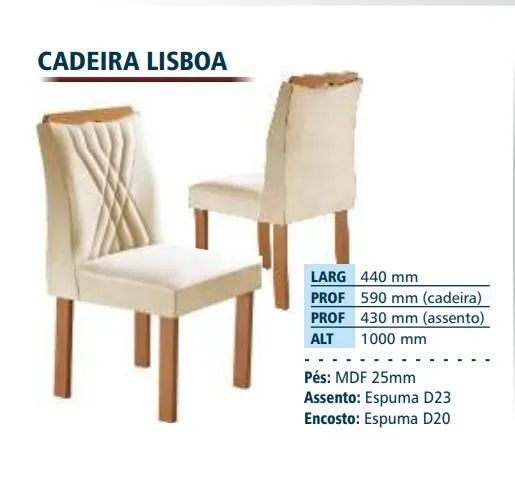 Pronta entrega!! Kit 2 Cadeiras Lisboa Cinamono/Bege - CEL MÓVEIS - Foto 3