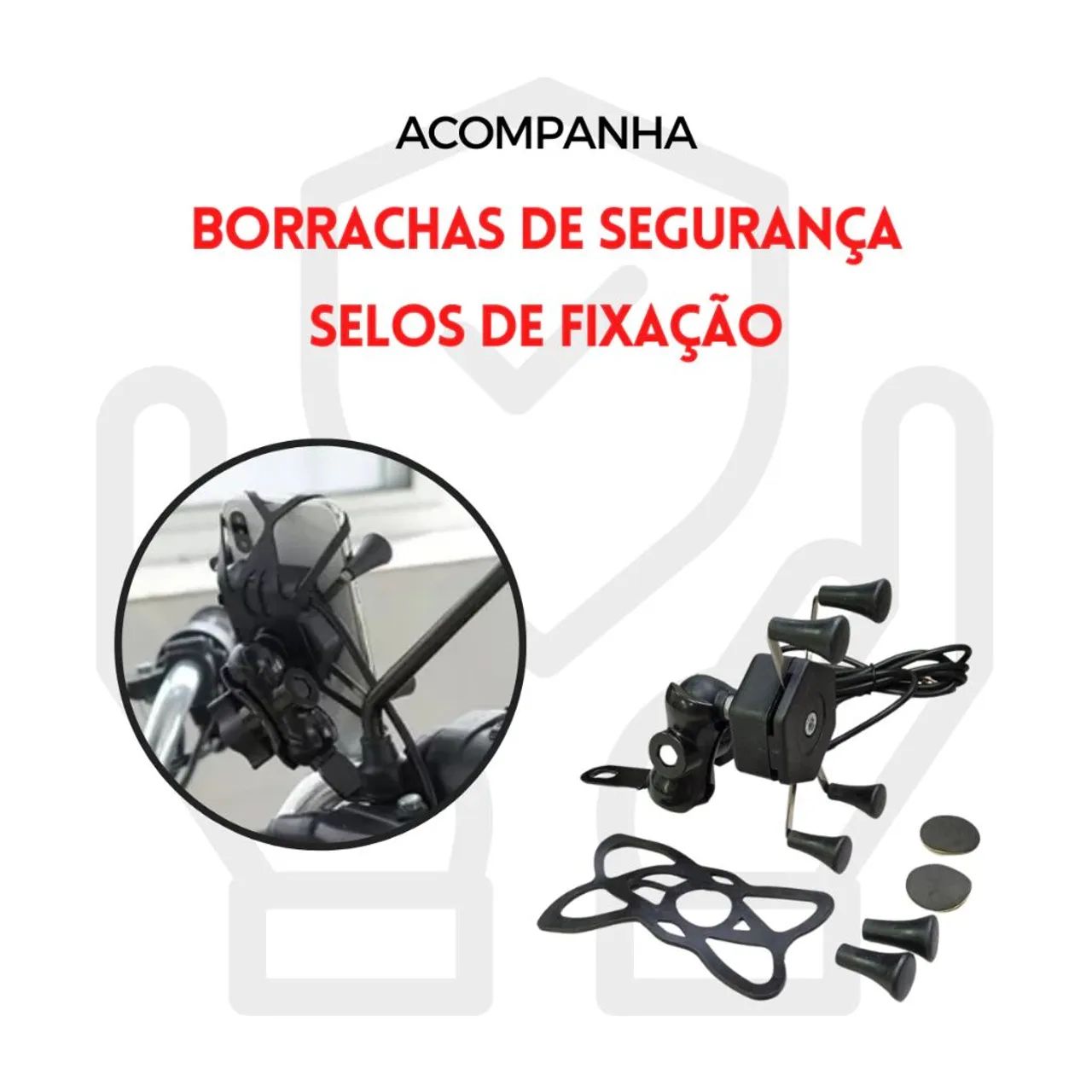 Suporte garra para celular Moto Com USB - Foto 2