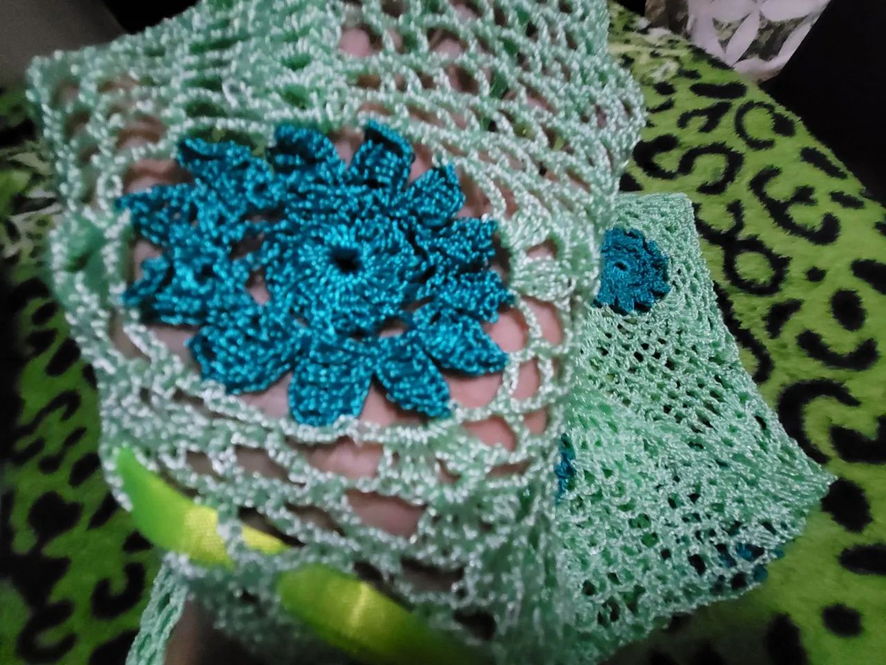 Blusa de crochê verde - Foto 4