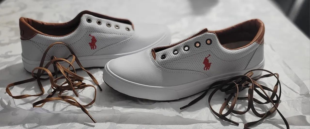 Tênis Polo Tenis Masculino De Couro Branco Couro Branco TÃªnis