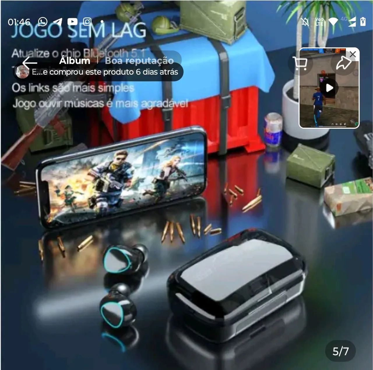 Fone de Ouvido Bluetooth 5.1 DE ALTA QUALIDADE Gamer Apenas R$25