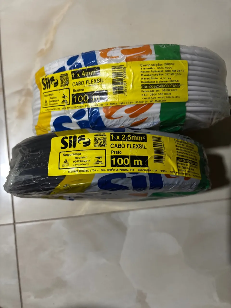 Cabos Flexsiveis Sil 4mm e 2,5mm - 100m