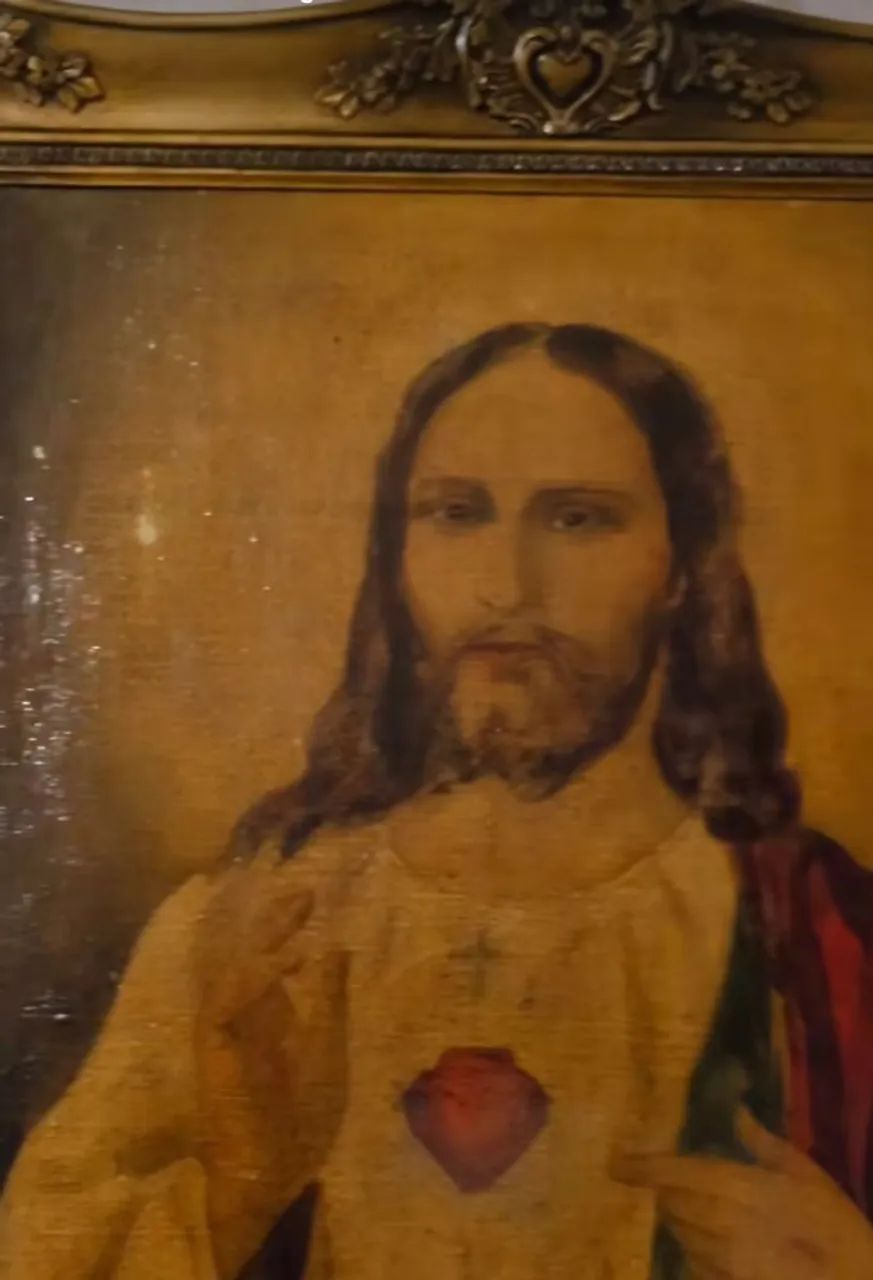 Óleo sobre tela do Sagrado Coração de Jesus  - Foto 3