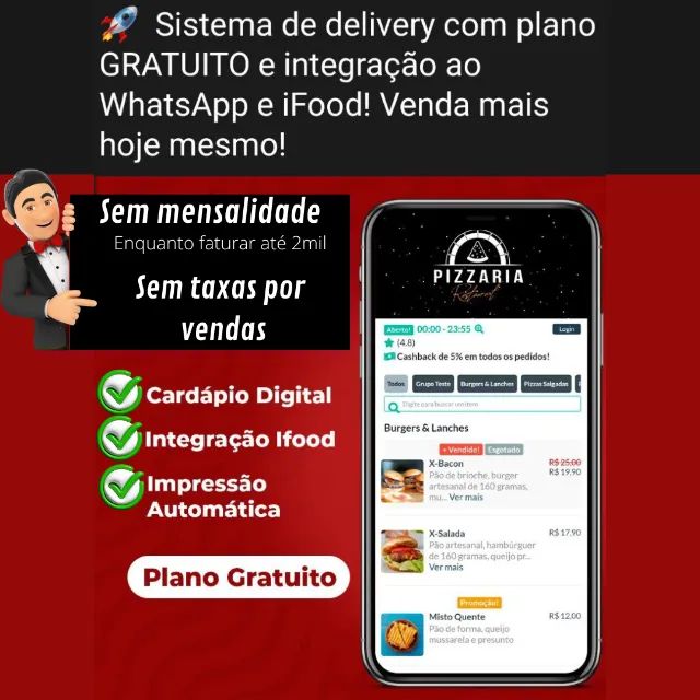 Sistema PDV + Catálogo Digital Instadelivery - Comece Grátis