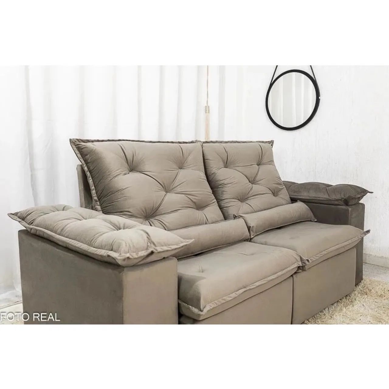 Sofá Retrátil Reclinável Roma 2.00m Veludo- D28 Soft - Foto 3